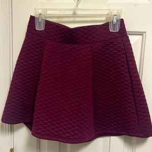 Wine pleated mini skirt